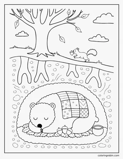 Hibernating Bear coloring page