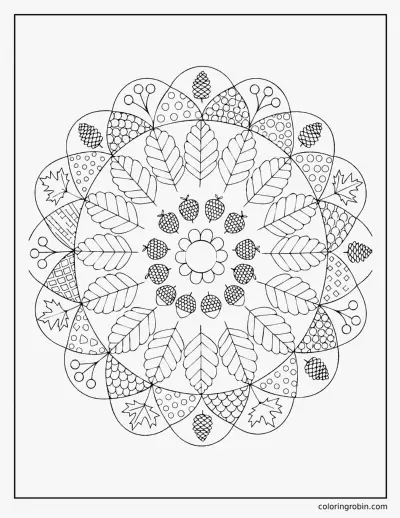 November Mandala coloring page