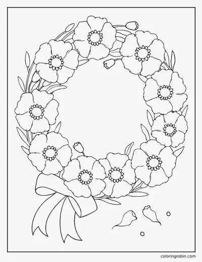 Remembrance Poppies coloring page