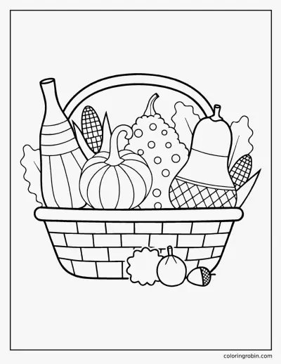 Basket of Gourds coloring page