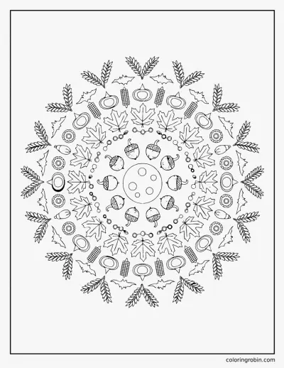 October Mandala coloring page