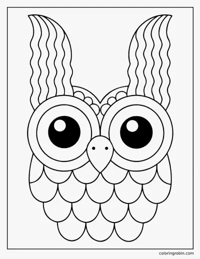 Big Owl Face coloring page