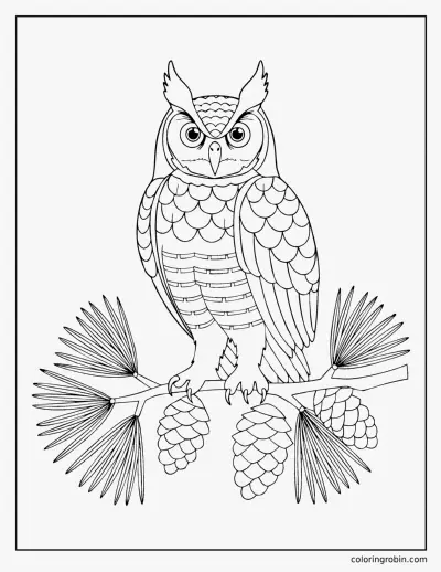 Great Horned Owl coloring page