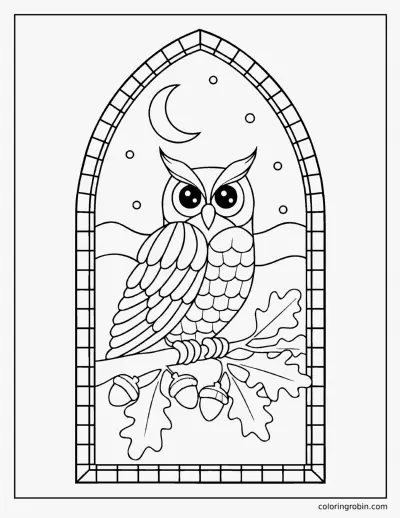 Stained Glass Owl coloring page