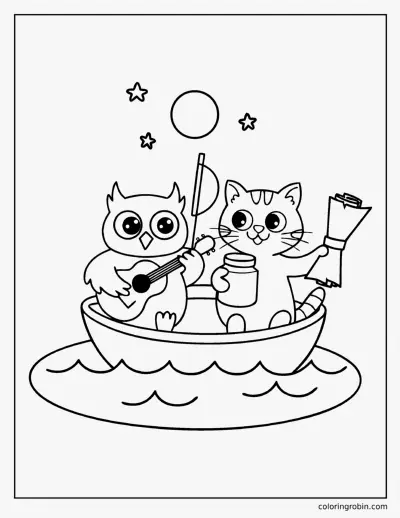The Owl and the Pussy Cat coloring page