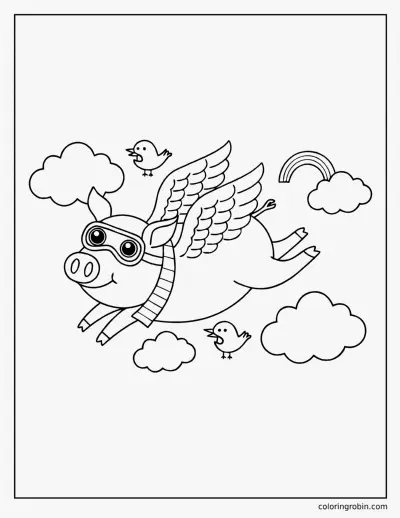 Flying Pig coloring page
