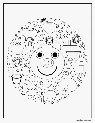Pig Doodle Page coloring page