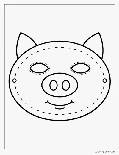 Pig Mask Template coloring page