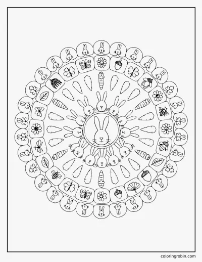 Rabbit Mandala coloring page
