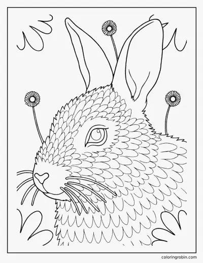 Rabbit Portrait coloring page