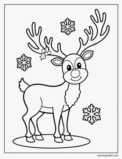 Friendly Reindeer coloring page