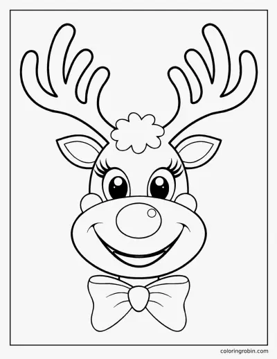 Reindeer Face coloring page