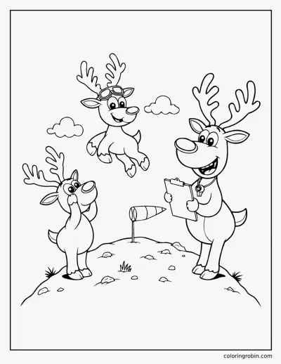 Reindeer Flying Lessons coloring page
