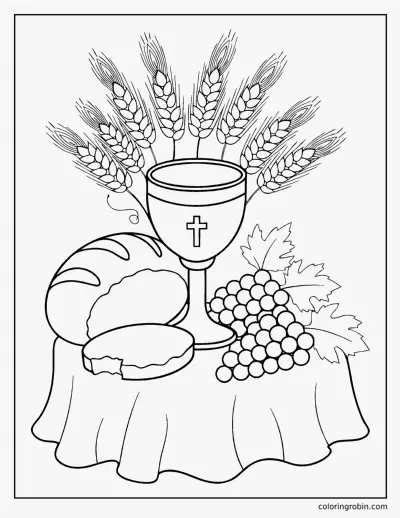 Bread and Cup coloring page