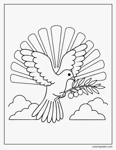 Dove and Olive Branch coloring page