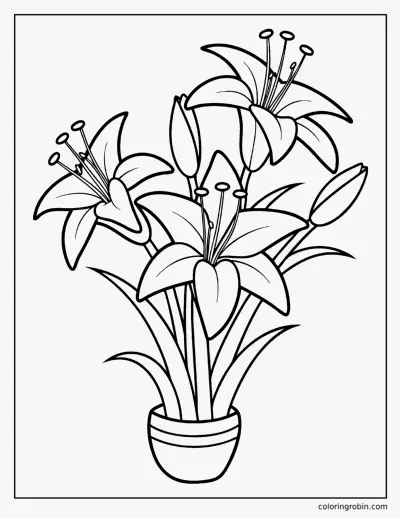Easter Lilies coloring page