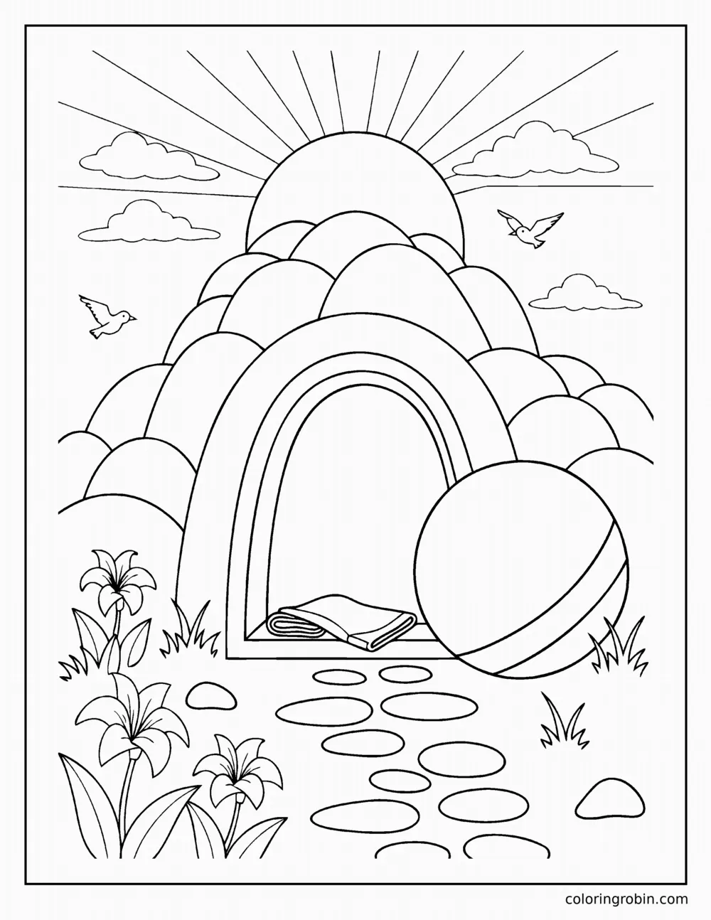 The Empty Tomb coloring page