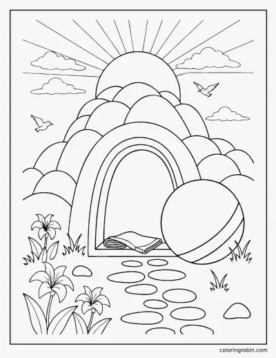 The Empty Tomb coloring page