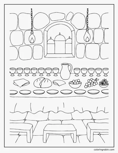 The Last Supper Table coloring page