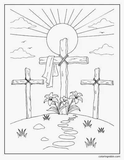 Three Crosses coloring page