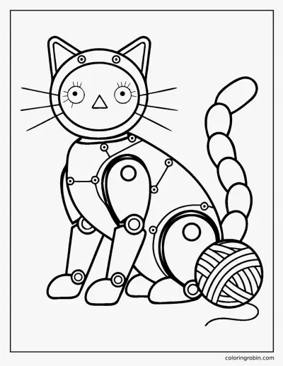 Robot Cat coloring page