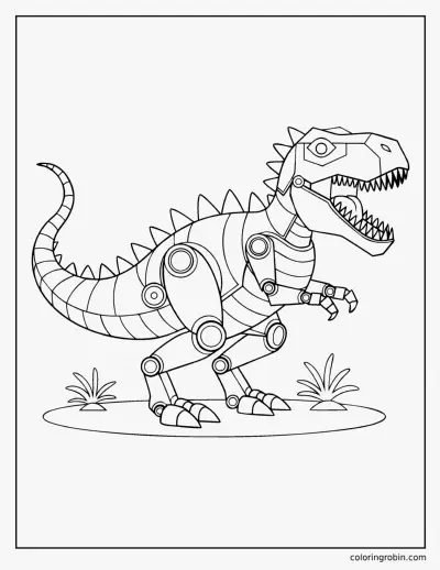 Robot Dinosaur coloring page