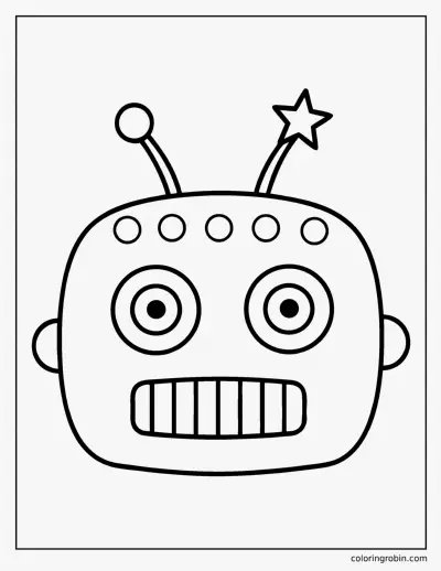 Robot Face coloring page