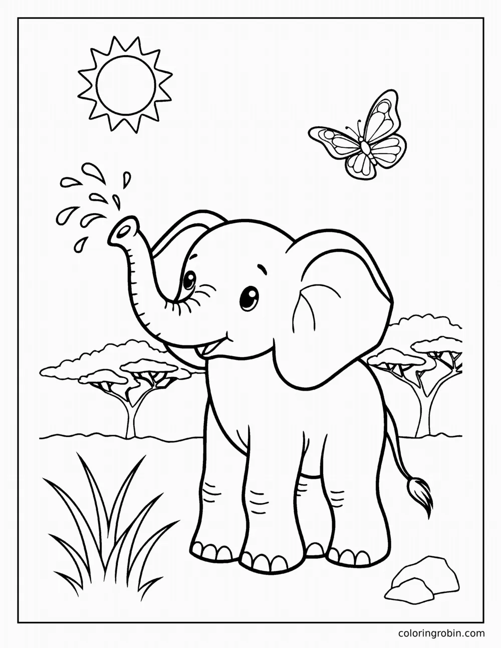 Baby Elephant coloring page