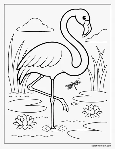 Flamingo coloring page