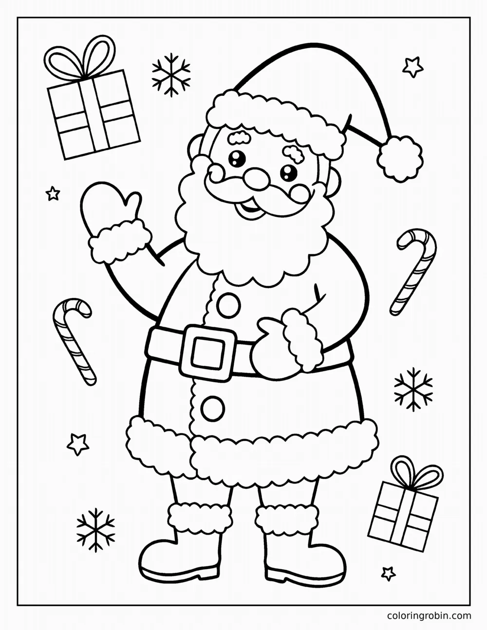 Big Jolly Santa coloring page