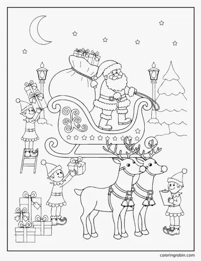 Loading Santas Sleigh coloring page