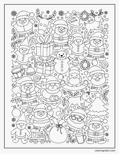 Santa Doodle Page coloring page