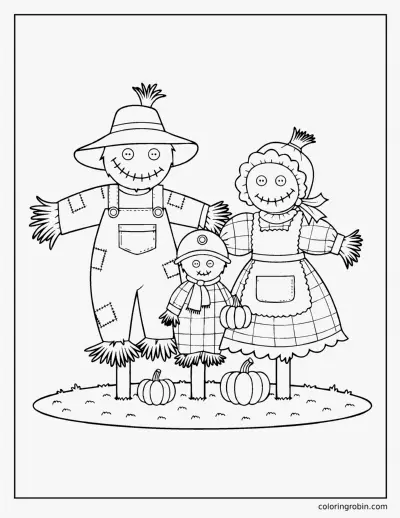 Scarecrow Family coloring page