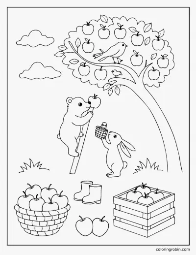 Apple Picking coloring page