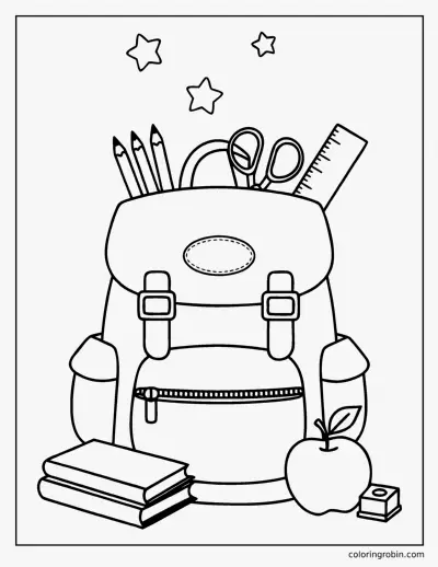 Back to School Backpack coloring page