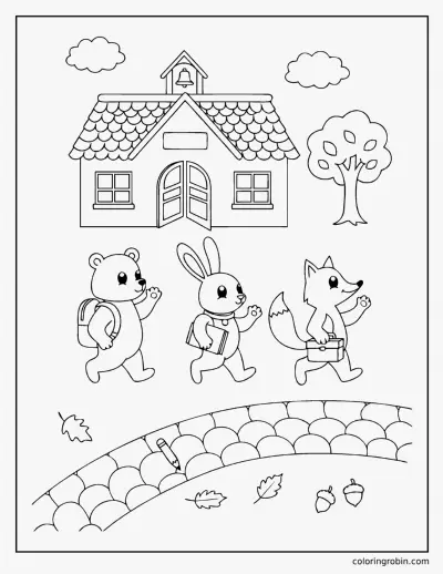 First Day of School coloring page