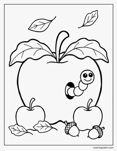 September Apple coloring page