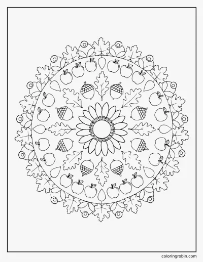 September Mandala coloring page