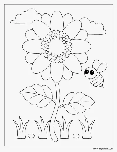 September Sunflower coloring page