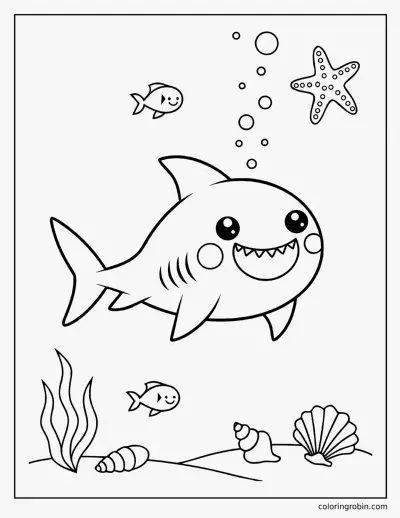 Chibi Shark coloring page