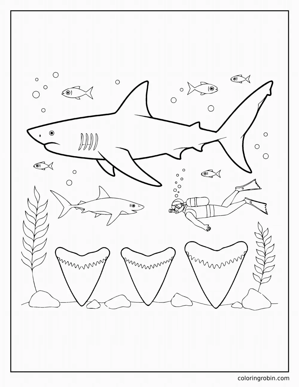 Megalodon coloring page