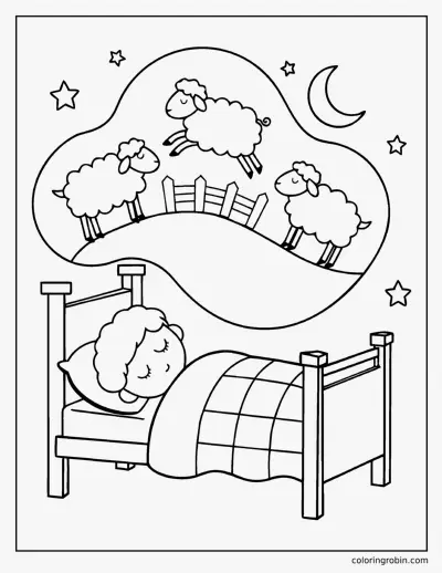 Counting Sheep coloring page