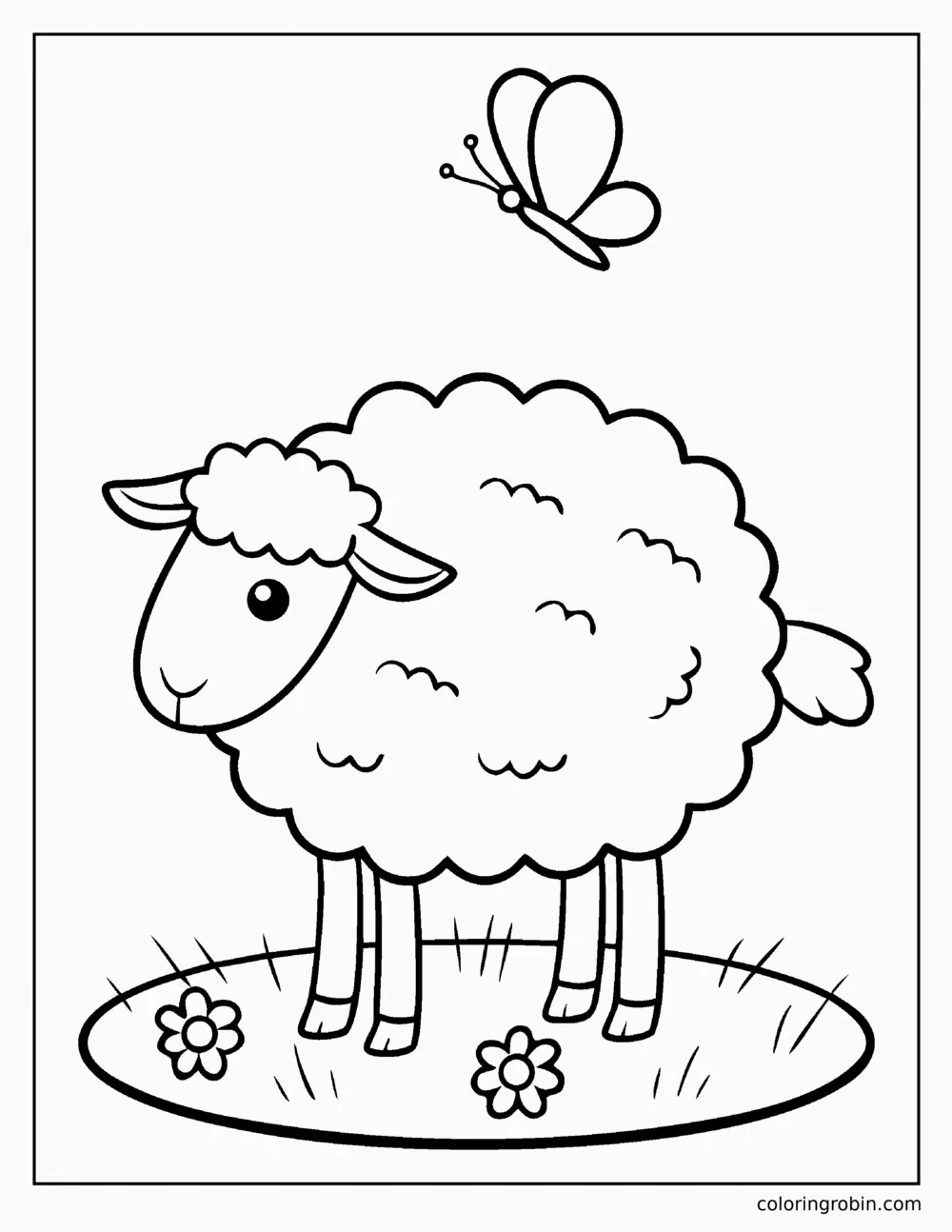 Cute Sheep coloring page