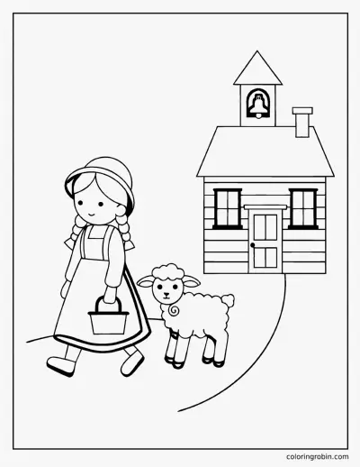 Mary Had a Little Lamb coloring page