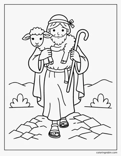 Parable of the Lost Sheep coloring page