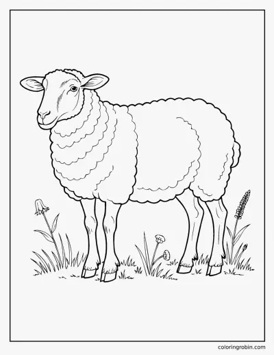 Realistic Sheep coloring page