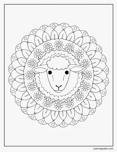 Sheep Mandala coloring page