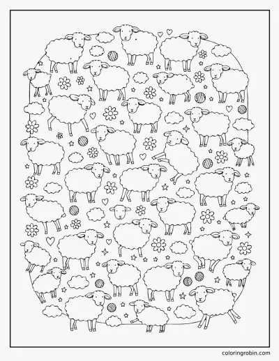 Sheep Pattern coloring page