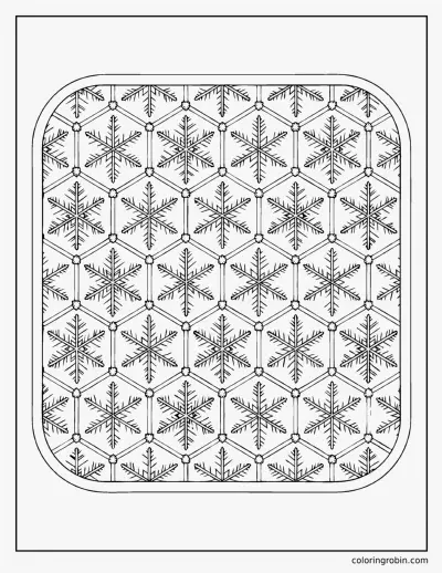 Geometric Snowflake Pattern coloring page