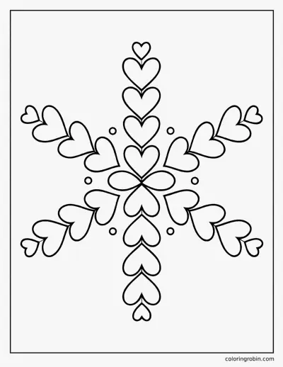 Heart Snowflake coloring page